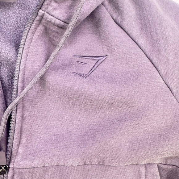 Gymshark GS Power Cropped Zip Hoodie Slate Lavender XL - Picture 7 of 13